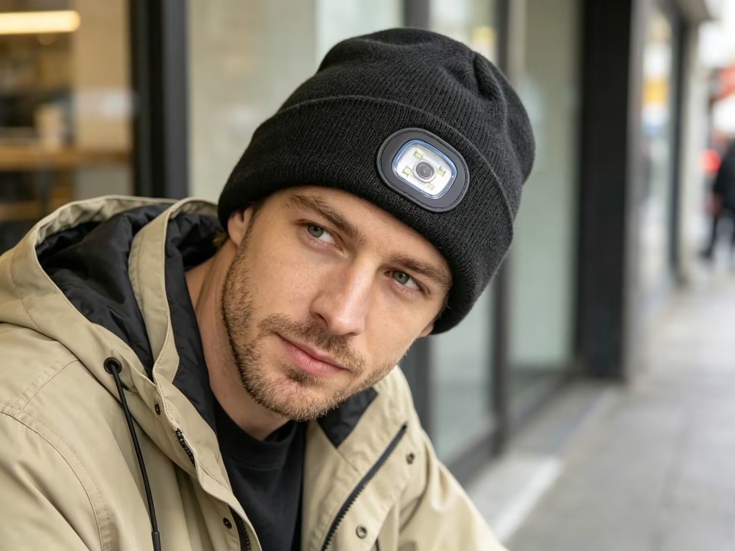 Black LED Beanie