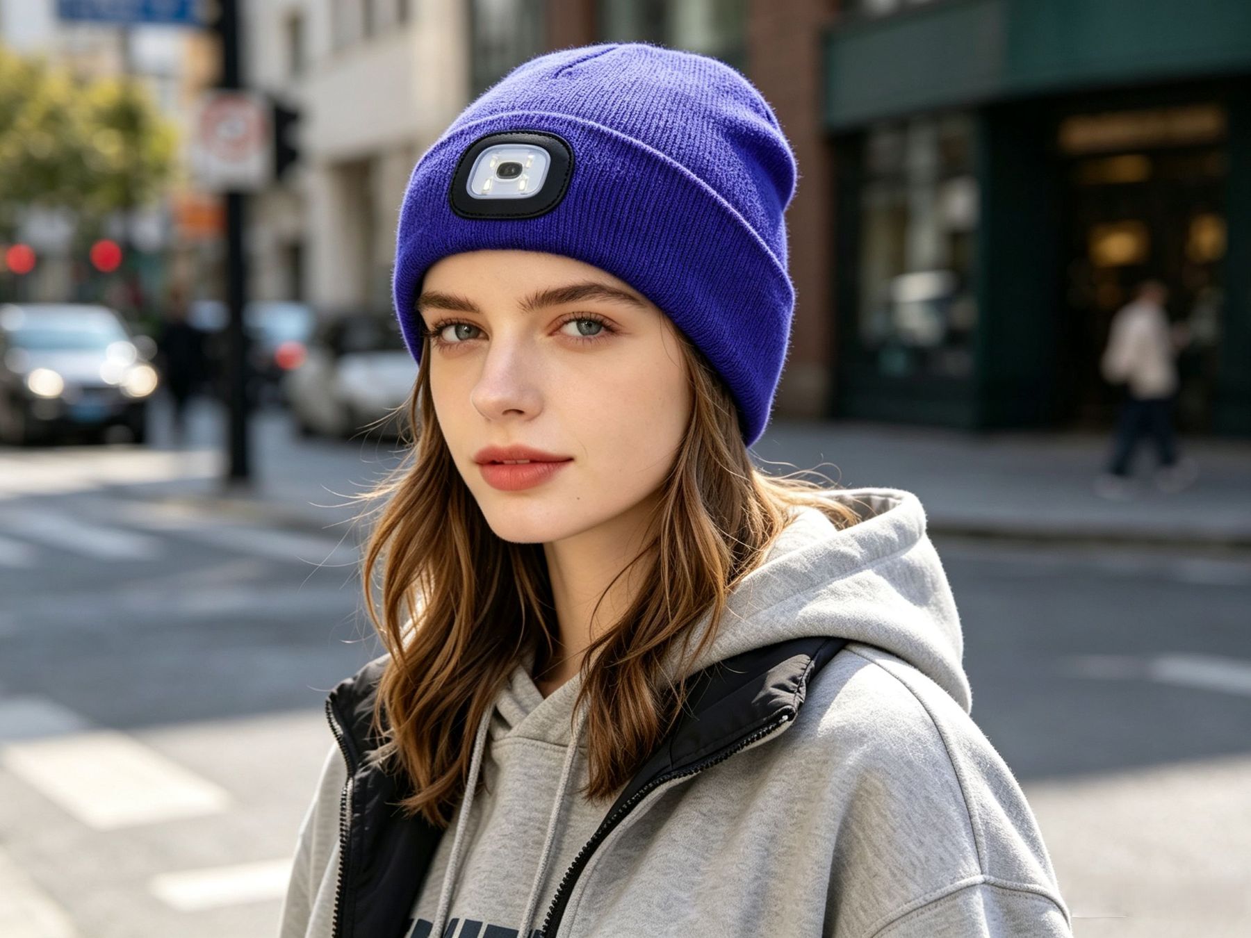 Royal Blue LED Beanie